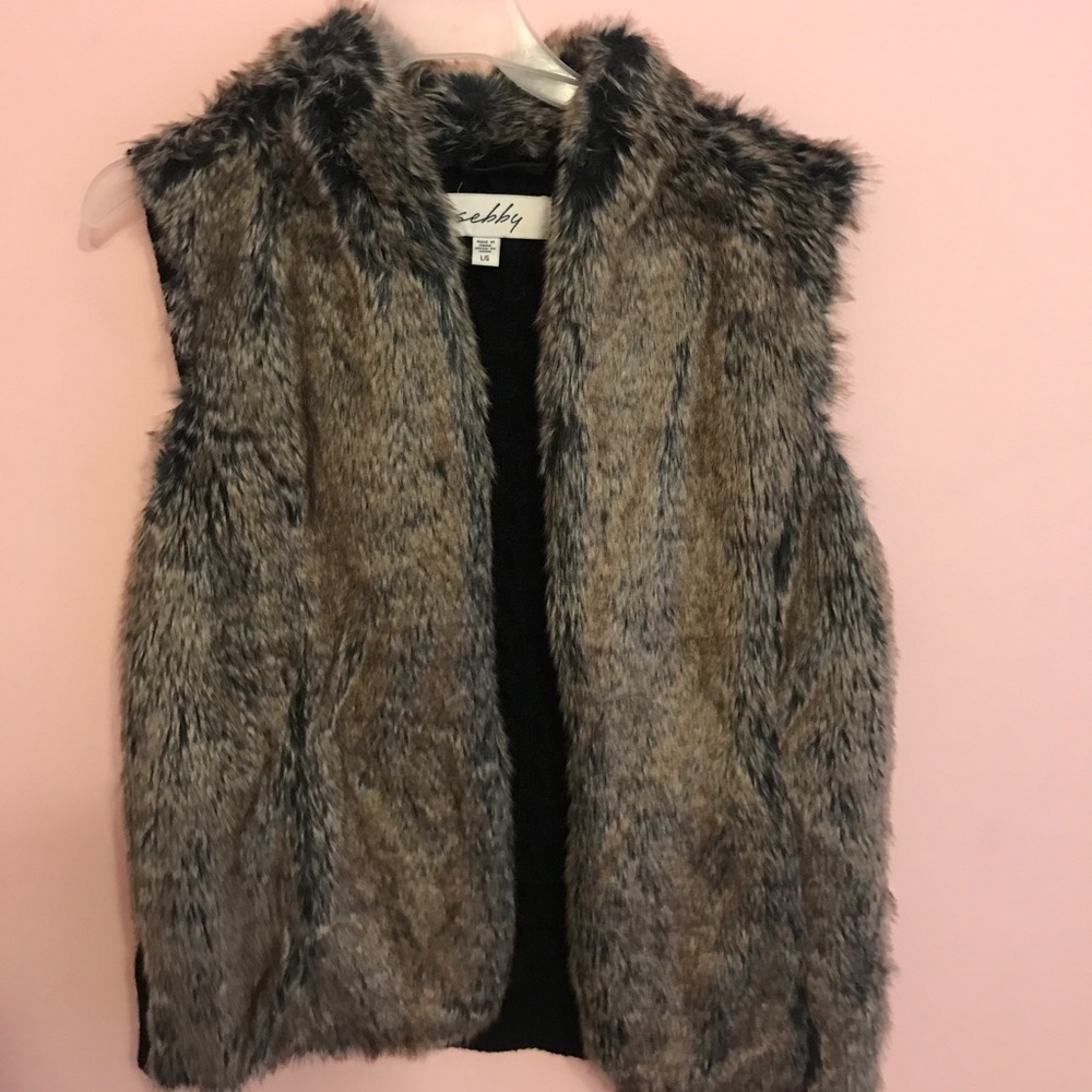 Fur Vest with sweater back